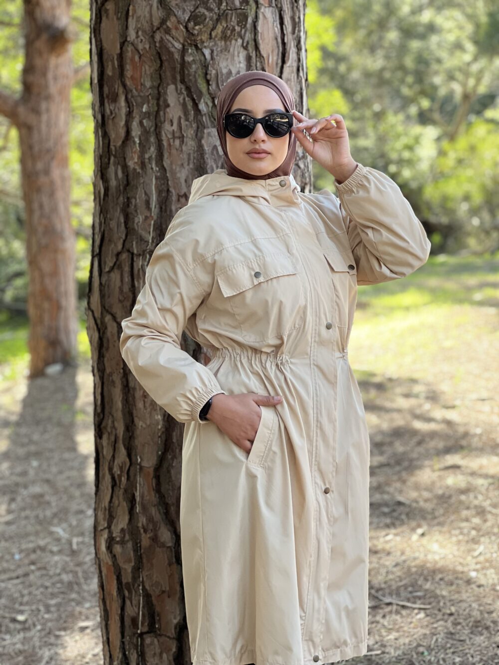 Jacket Imperméable En Beige Clair – Image 3