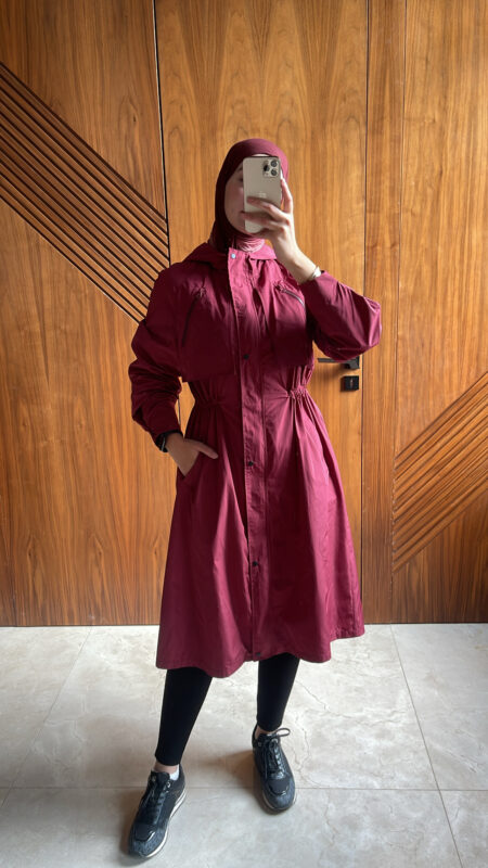 Jacket Sport Imperméable En couleur Burgundy