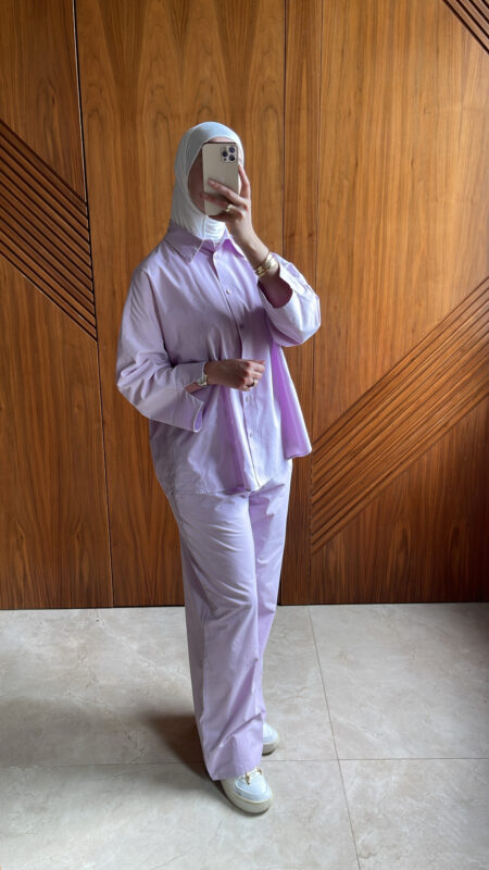 Ensemble Mauve En Tissu Popline